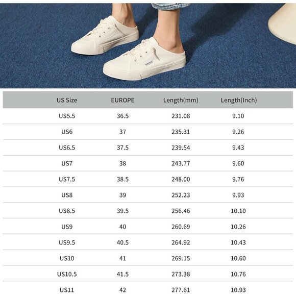 🆕Beige Canvas Mules for Women Slip On Backless Sneakers Summer Closed Toe Shoes - Picture 4 of 9